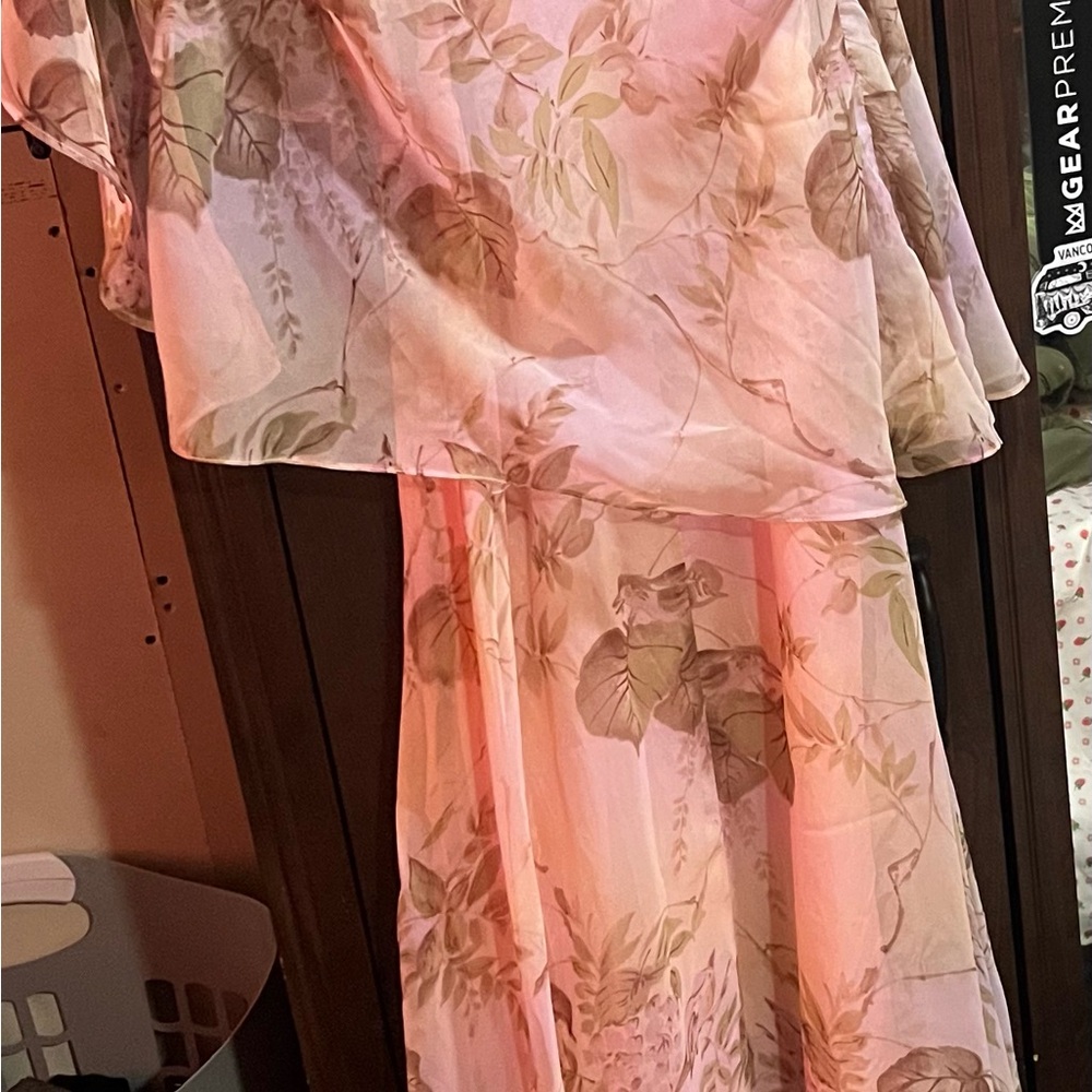 Floral Pink and Green Dress